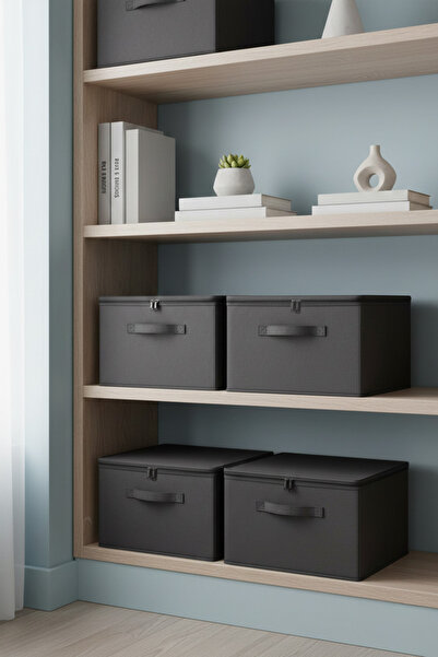 PH Prendi Home Set de 4 cutii organizatoare multifuncționale antracit pentru ...