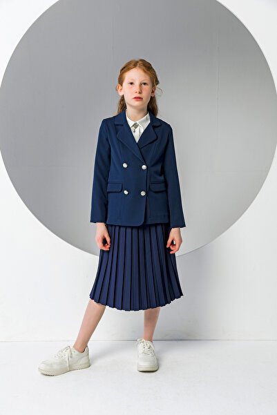 incity Girl's Buttoned Stylish Blazer Jacket