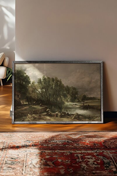 Postifull Tablou vintage, poster cu rama argintie, decor de perete vintage