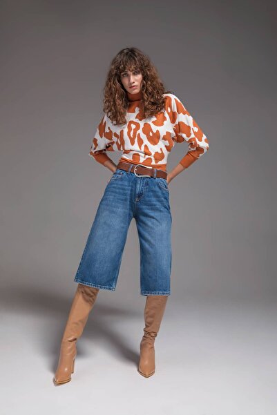 KASHA 23Kr040 Bat Sleeve Jacquard Knitwear