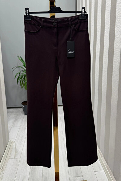 Sentez Kanvas Flared Trousers Brown 5531