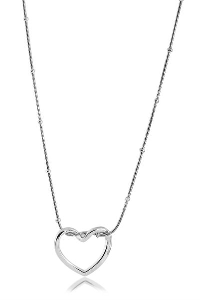 zelvona قلادة فولاذية فضية 45 سم