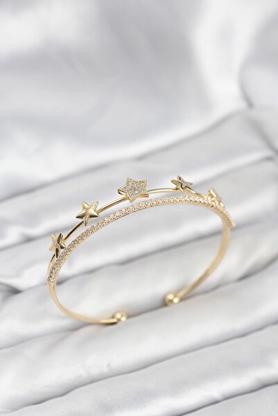 Inure Jewelry Star Model Gold Color Brass Women's Bracelet