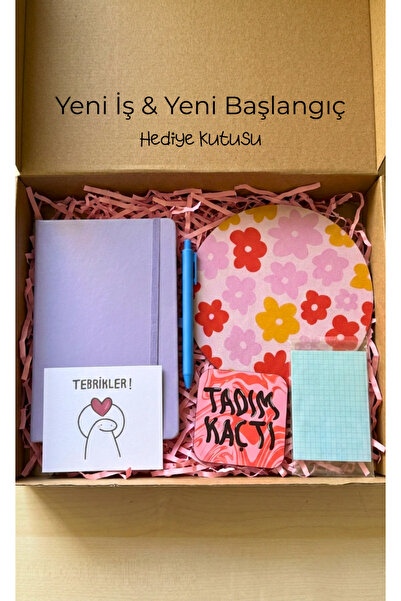 glowoow Yeni İş & Yeni Başlangıç Hediye Kutusu – Defter, Kalem, Mouse Pad ve ...