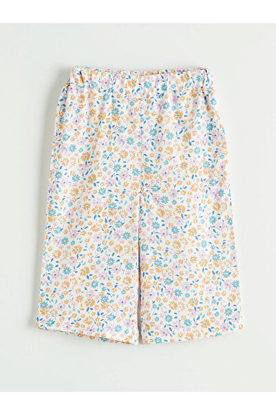 LC Waikiki LCW Kids Pembe Beli Lastikli Çiçekli Kız Çocuk Pantolon