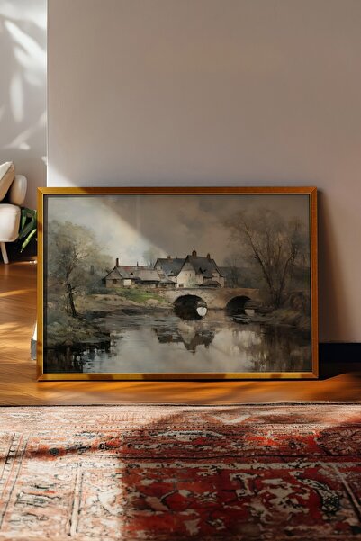 Postifull Tablou vintage, poster cu rama aurie, decor de perete vintage