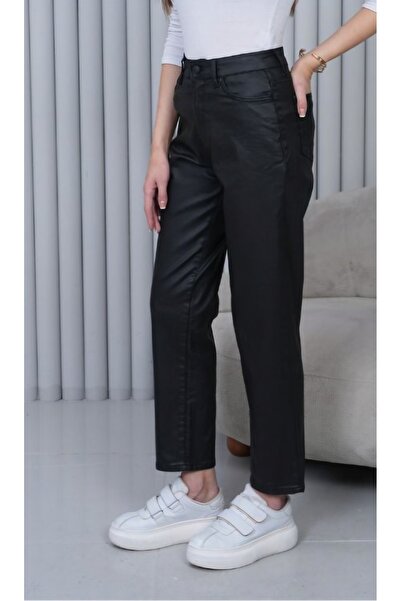 Rich Star Faux Leather Mom Fit Pants