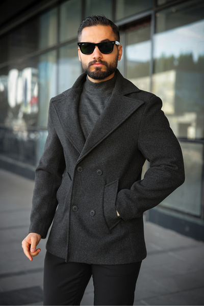 BASEL.CO Double Buttoned Lined Double-Breasted Cashmere Coat