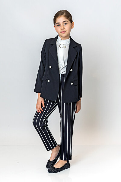 incity Girl's Buttoned Stylish Blazer Jacket