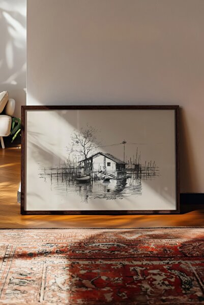 Postifull Vintage slika, poster u smeđoj ramovani, vintage zidni dekor