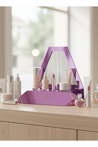 STANDORA Luxury Purple Plexi Cosmetic Organizer - Illuminated Perfume and Mak...