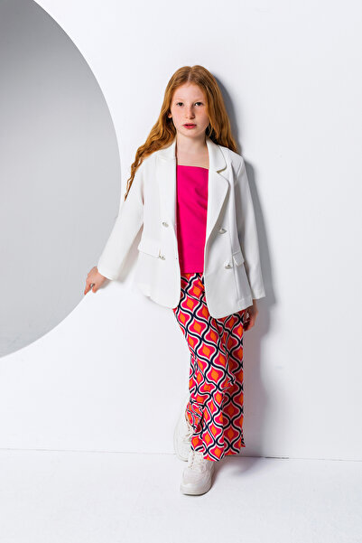 incity Girl's Buttoned Stylish Blazer Jacket