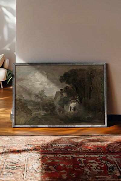 Postifull Tablou vintage, poster cu rama argintie, decor de perete vintage