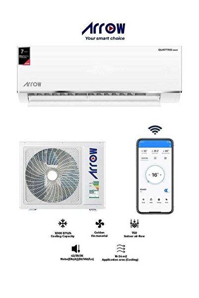 ARROW مكيف هواء سبليت ذكي بقدرة 12100 وحدة حرارية بريطانية، تبريد فقط، مع جها...