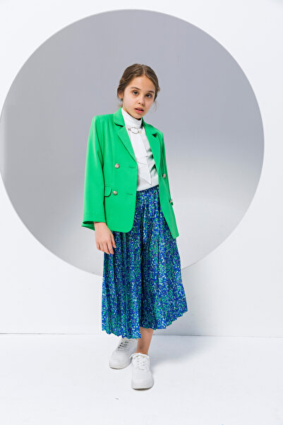 incity Girl's Buttoned Stylish Blazer Jacket