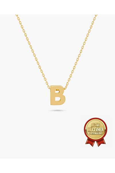 MEKS JEWELS 14 Ayar Altın Harfli İkon Kolye