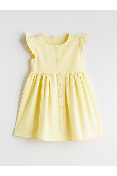 LC Waikiki Rmz Gi̇yi̇m Farkiyla Girl's Ruffle Ke Linen Model Dress