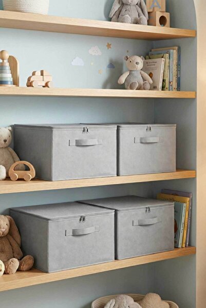 PH Prendi Home Сірий 4-комплектний набір багатофункціональних ящиків для збер...