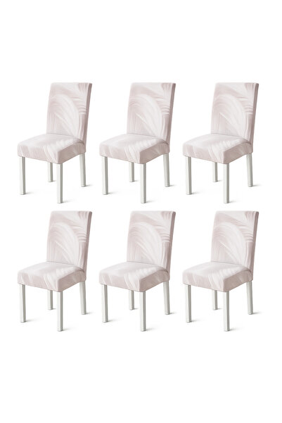 Alenda Set of 6 Alenda Universal Chair Covers, Premium Elastane, Powder Beige...