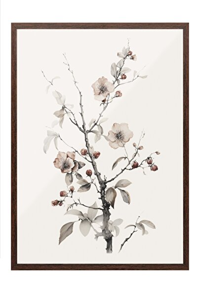 Postifull Tablou vintage, poster cu rama maro, decor de perete vintage