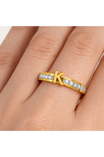 Bittox Women's Letter Ring-Stone Inlaid Gold Color Elegant Luxury Letter Ring...