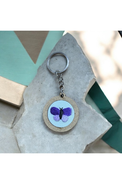 EGOMİ Butterfly Embroidered Keychain