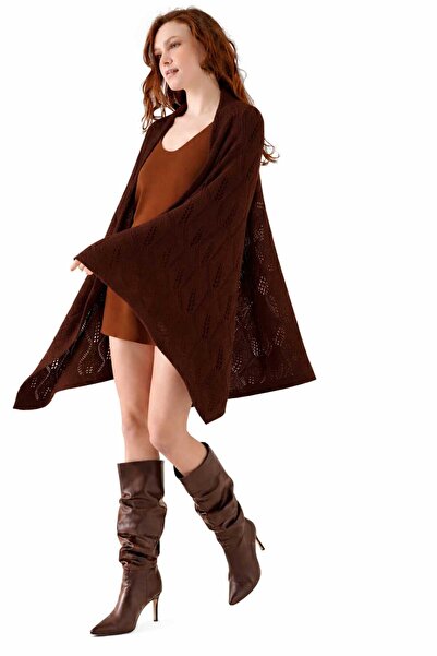 Cebe Thick Lace-Like Knit Knitwear Shoulder Shawl – Stylish and Comfortable W...