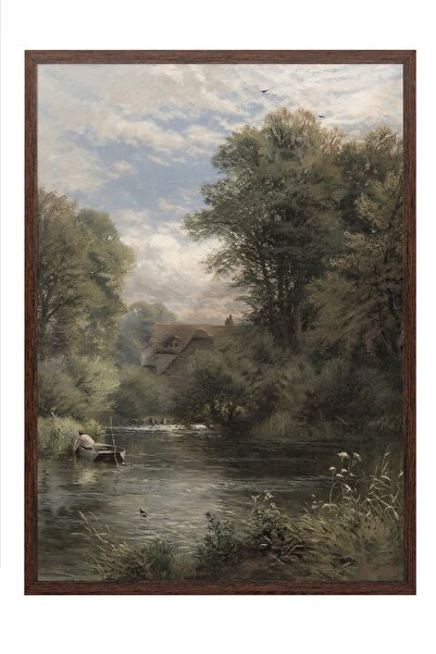 Postifull Tablou vintage, poster cu rama maro, decor de perete vintage