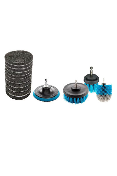 Ferrex 14-piece set, 4 brushes and 10 Ferrex sanding discs, PP, microfiber, p...