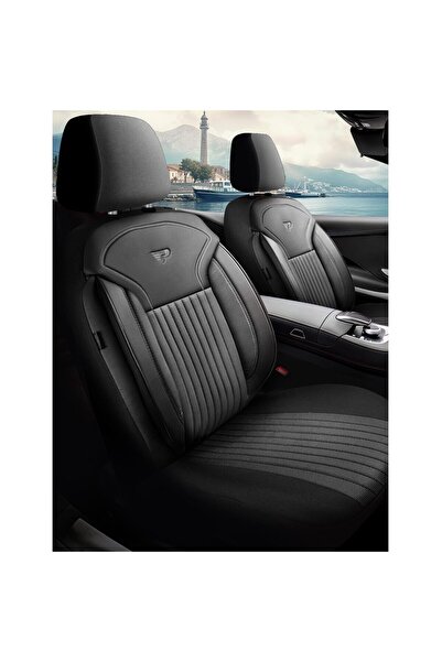 Panda Praga Car Seat Covers Set with Zippers for Folding Bench, Black Gray, 1...