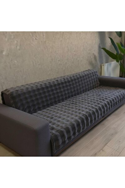 DECORA CASA HOME COLLECTİON Non-Slip Plush Sofa Cover Three Seater Soft Textu...