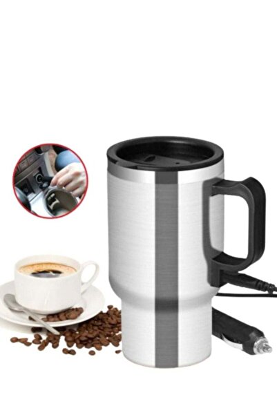 LC 450ml Stainless Steel Car Heating Mug – Travel Electric Kettle for 12V Cars