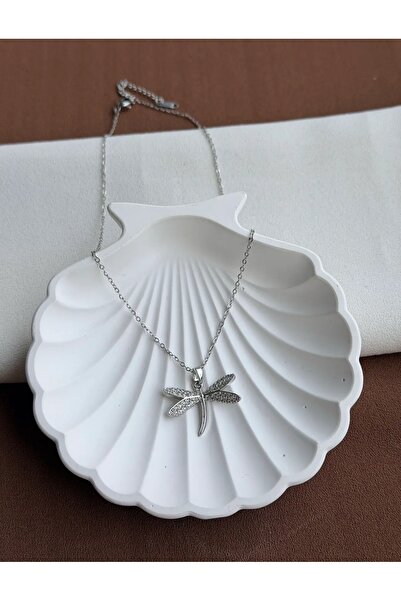 LİLİA Steel Silver Dragonfly Necklace