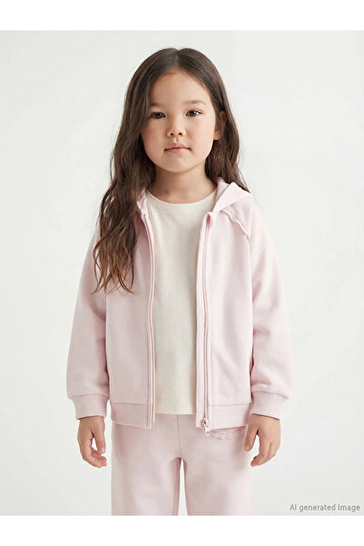 LC Waikiki LCW beba roza Sa kapuljačom Debeli dukserac sa patentnim zatvarače...