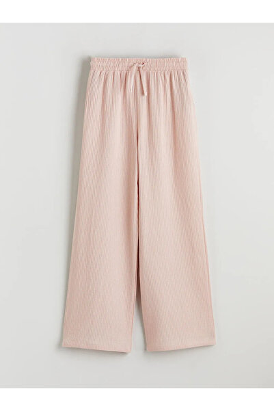 LC Waikiki LCW Kids roze muslinske pantalone za devojčice sa elastičnim strukom