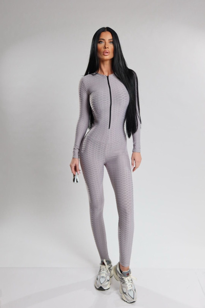 Pretty Gray shapewear jumpsuit with zipper