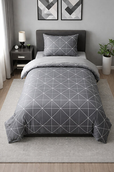 İsmail Gürel Tek Kişilik Lastikli Çarşaflı Nevresim Takımı | Pamuklu