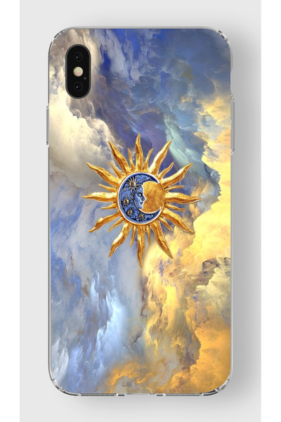 moonset Iphone X/XS Uyumlu Baskılı Yumuşak Silikon Şeffaf Telefon Kılıfı