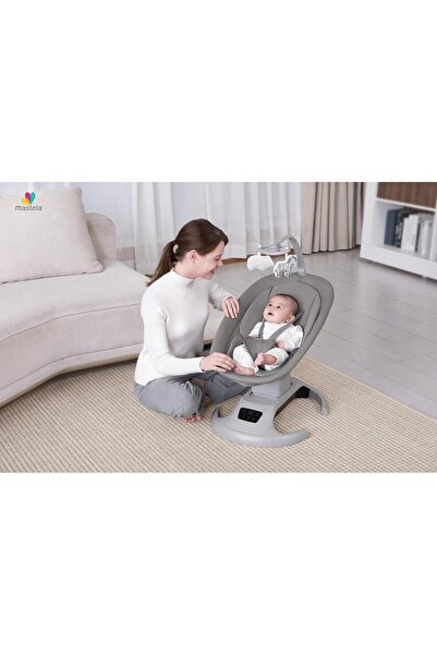 Mastela كرسي هزاز ذكي للأطفال حديثي الولادة - أرجوحة كهربائية - سرير أطفال مت...