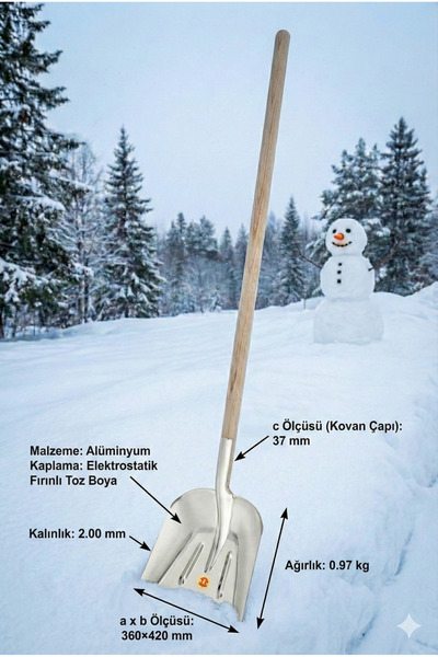 Nalbur Diyarı Kar Küreği Buz Küreği Alüminyum Yaparlar 7200 140cm Tornalı Ahş...