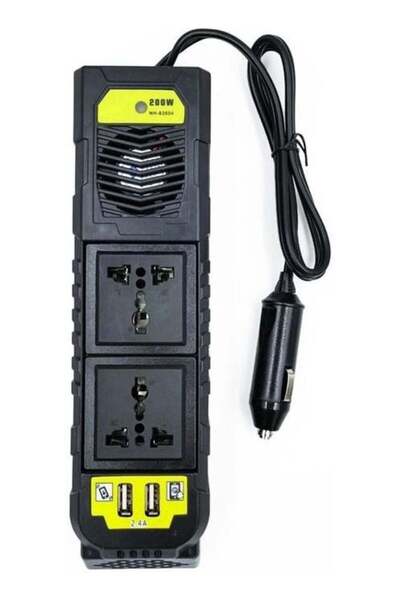 LC Power Adapter 200W Inverter Dual Socket USB Car Charger 12V to 220V Converter