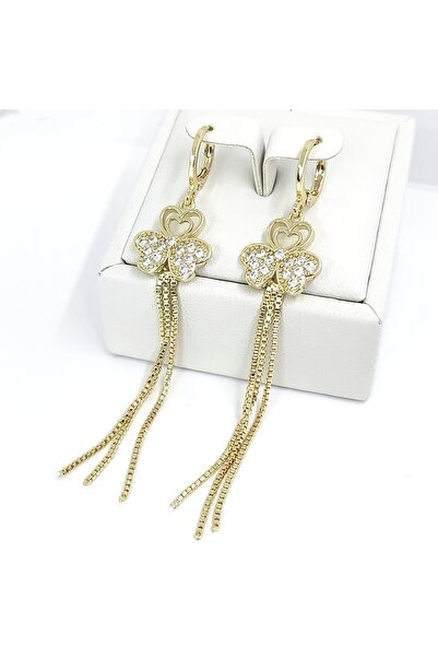 Milena 14k Gold Plated Earrings - Length 5cm, Perfect Gift