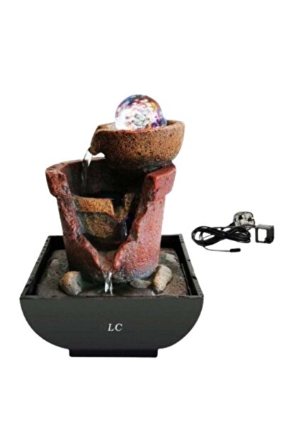 LC Decorative Tabletop Water Fountain with LED Crystal Ball