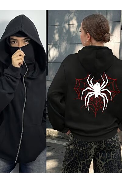 DİVİN سترة نينجا يونيسكس بقناع للوجه، كارديجان سميك بثلاث خيوط وحجم كبير