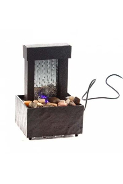 LC Indoor Tabletop Water Fountain with LED Light and Natural Stones for Home ...