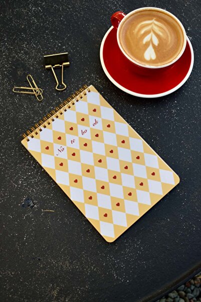 Paper Lab Studio Soft Heart A5 Üstten Spiralli Çizgili Defter