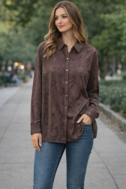 DİMA Patterned Jacquard Satin Shirt