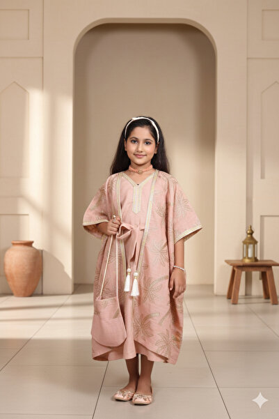 Maison Emarat Haq al laila Girls 2 piece Dress with Cross Body Pouch