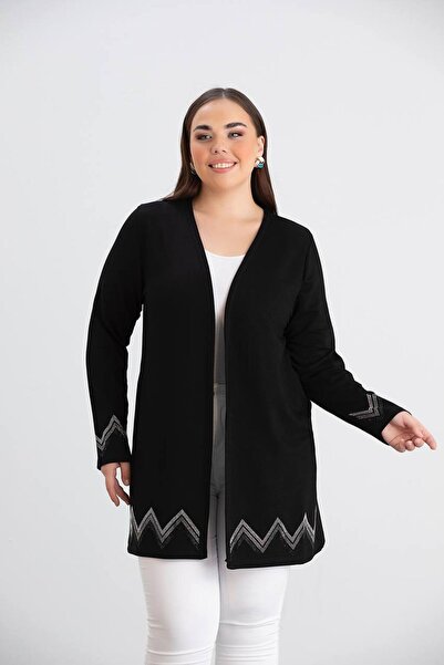 TUSSE Елегантна дамска пола с камъни, бродерия от вискоза и шик кардиган в го...