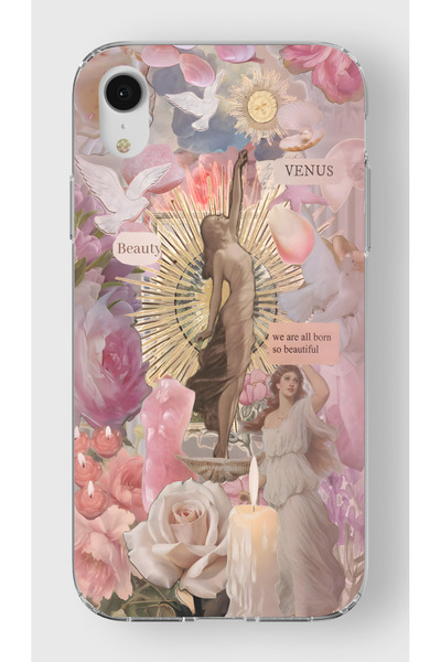 moonset Iphone XR Uyumlu Baskılı Yumuşak Silikon Şeffaf Telefon Kılıfı